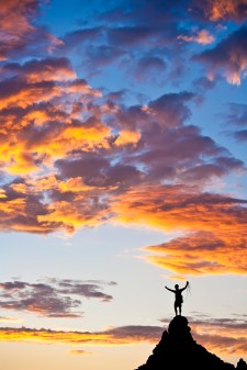 Climber on the summit.